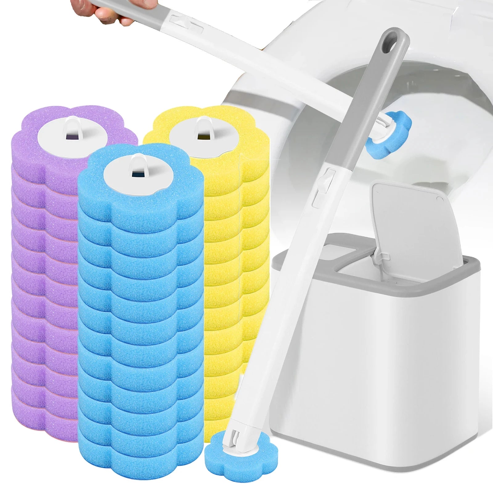 Toilet Brush Disposable Replacement Head Cleaning Kit Toilet Bowl Brush